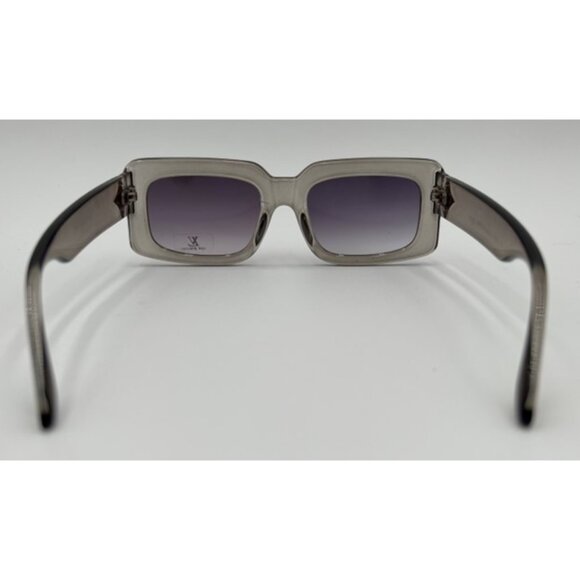 NWT-Louis Vuitton Monogram Flower Rectangle Sunglasses - Grey Transparent - Picture 7 of 9